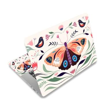 Imagem de ToLuLu 12 12,1 13 13,3 14 15 15,4 15,4 15,6 polegadas Capa de decalque de adesivo para laptop, adesivo de capa de adesivo de netbook de laptop personalizado, adesivo universal para remover adesivo de caderno de arte reutilizável decalque de vinil, pássaros borboletas
