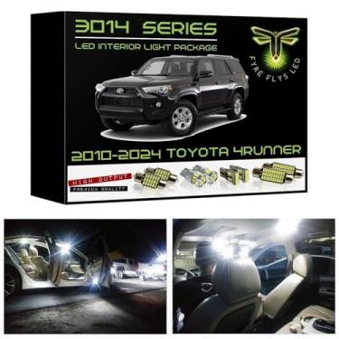 Imagem de Luzes interiores de LED brancas Fyre Flys para Toyota 4Runner 2010-2021, 16 peças 6000K Super Brilhante Série 3014 SMD Mapa Porta Vanity Espelho Cargo Puddle Kit de placa de licença e ferramenta de instalação