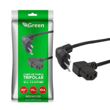 Imagem de Cabo Tripolar Força 1,5 Mts Novo Padrão Em L 3x075x5,mm Pt - GREEN, 01