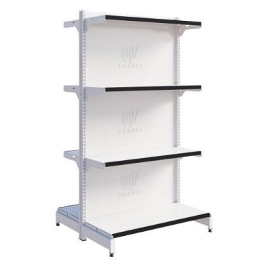 Imagem de Gôndola Fit De Centro 1 Inicial 1,37m Para Mercado Amapá, Branco Perfi