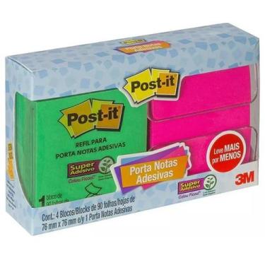Imagem de Dispensador POST-IT + 4 Blocos 76MM X 76MM 3M