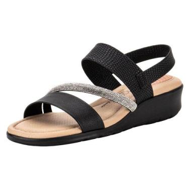 Imagem de Sandália feminina anabela modare 7190101, Preto, 36