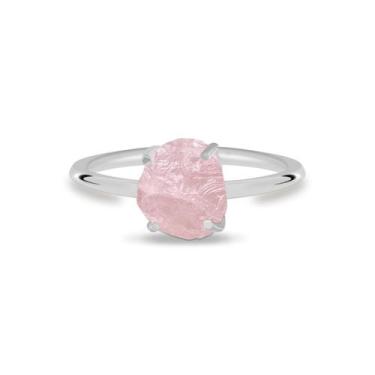 Imagem de Aliança Quartzo Rosa - Cristal Natural, Prata 925