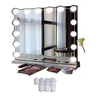 Imagem de Kit Luz Camarim Maquiagem Com 10 Lampadas Led 3 Cores - Nao Informada