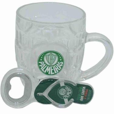 Imagem de Jogo Abridor De Garrafas Com Caneca De Vidro 280Ml Palmeiras - Mileno