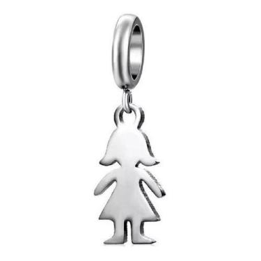 Imagem de Berloque Pingente Menina Aço Inox