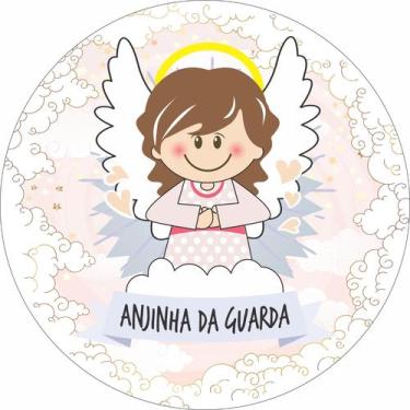 Imagem de Painel de Lona Redondo Santinhos Católicos Anjinha da Guarda - Fabrika