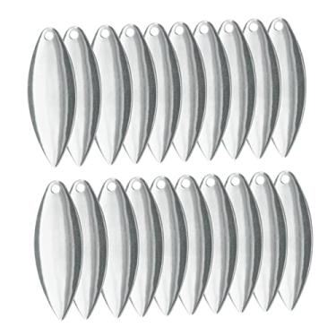 Imagem de Fancyes 20 peças Kit de confecção de iscas de pesca, colheres de pesca Rigs Spinner Iscas DIY Acessórios para iscas Worm Spinner Iscas Colheres, Prata, D