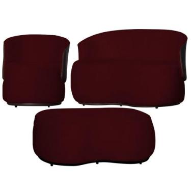 Imagem de Kit 1 Poltrona 1 Namoradeira e 1 Puff Grande Suede Estilo Orgânico Bea