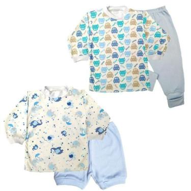 Imagem de Kit com 4 Peças Camiseta + Short+Mijão Bebê Atacado Algodão - Koala Ba