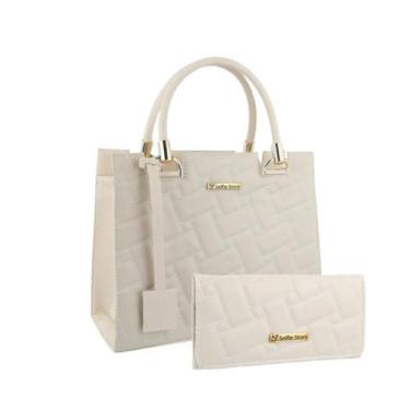 Imagem de Bolsa Feminina Transversal Tote Grande Casual + Carteira Kit - Selfie 
