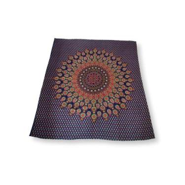 Imagem de Colcha Casal Indiana Algodão Estampa Mandala 2,40 x 2,10 - Sarat Moda 