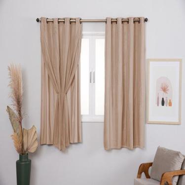 Imagem de Cortina Blackout Prata Com Voil Liso 4,00 M X 2,50 Metros - BEAUTY CAS