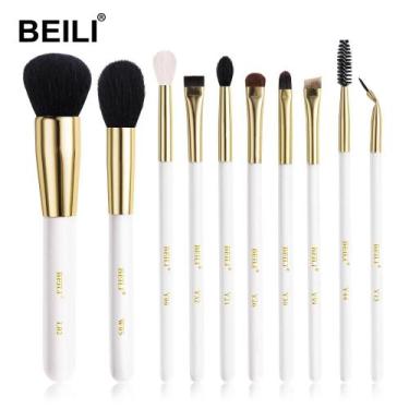 Imagem de Kit De Pincéis Profissionais De Maquiagem BEILI Cabelo Natural Base So