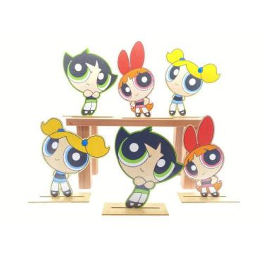 Imagem de Kit Display de Mesa 6 Peças Festa Meninas Super Poderosas MDF - Juju B