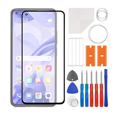 Imagem de SWARK Substituição da lente do painel externo de vidro frontal + OCA compatível com Mi 11 Lite NE 5G (sem tela LCD e digitalizador de toque) com kit de reparo