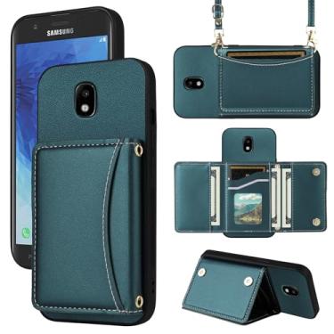 Imagem de Furiet Capa carteira para Samsung Galaxy J3 Orbit J 3 Star 2018 3J Achieve com alça transversal de couro PU porta-cartão à prova de choque resistente capa para celular para J3V V 3ª geração SM J337A
