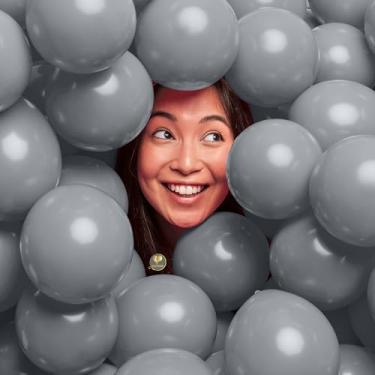 Imagem de Mini balões biodegradáveis AFTERLOON®, 50 peças, cinza, 12,7 cm, cor fosca espessa, extra forte, látex, hélio, boia, chá de bebê, revelação de gênero, guirlanda de arco, casamento, crianças,