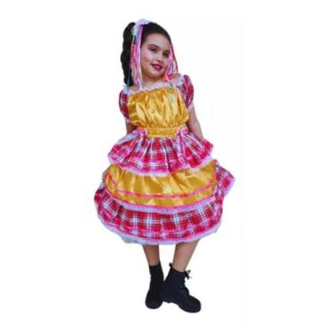Imagem de Vestido Caipira Festa Junina Infantil Menina Luxo Até14 Anos - Accs Va