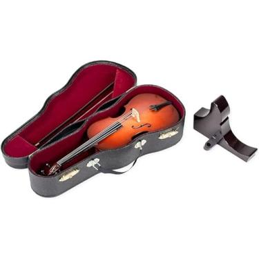 Imagem de The Bridge Collection Miniatura de violoncelo de 20 cm - estatueta de violoncelo em miniatura - decoração de casa - réplica colecionável de cello - presente para músicos - ornamento de prateleira de