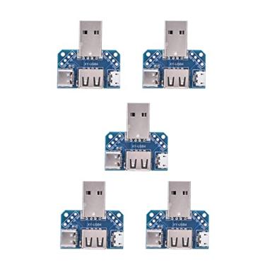 Imagem de Mini Placa de Fuga de Correio USB, Adaptadores Micro USB de 90 Graus, Adaptadores USB para USB, Placa Adaptadora USB de 5 Unidades USB Macho para Fêmea TypeC 4P 2,54 Mm Placa de