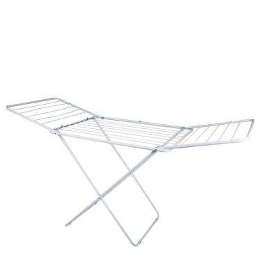 Imagem de Varal Para Roupa De Chão Com Abas Maxi Retrátil Dobrável Mor Cor Branco