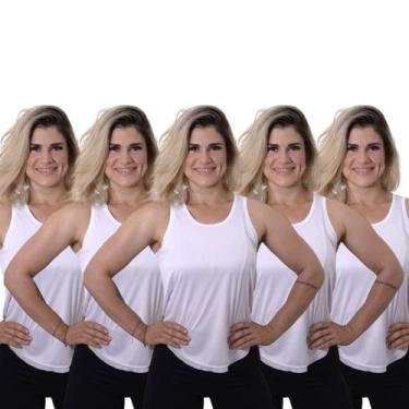 Imagem de KIT 5 Regata Feminina Dry Fitness Tapa Bumbum Longline - FRV Moda Fitn