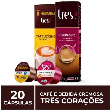 Imagem de 20 Cápsulas Três Corações, Café e Bebida Cremosa