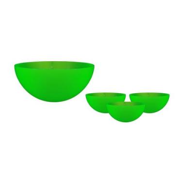 Imagem de Kit 4 Mini Bowl Verde Neon 240Ml Plástico Premium - Bb Store