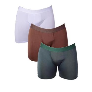 Imagem de Kit 3 Cuecas Boxer Ciclista Masculina em Microfibra Elástico Largo Mac