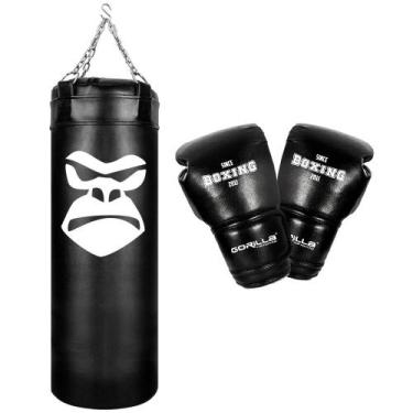 Imagem de Kit Boxe Profissional Luva de  Box 12 oz+ Saco de Pancadas  90 cm Gori