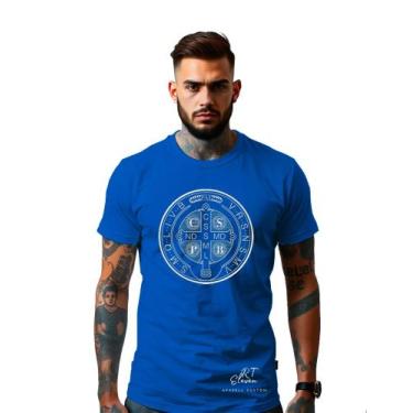 Imagem de Camiseta Personalizada Estampa São Bento Masculina Algodão Estampada G