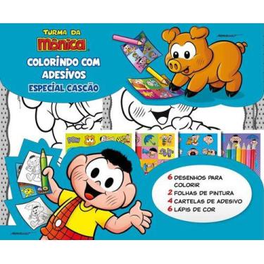 Imagem de Livro - Turma da Mônica Colorindo com Adesivos Especial  Cascão