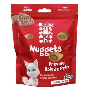 Imagem de Snack Quatree Nuggets Para Gatos Bola de Pelo Sabor Carne 150g