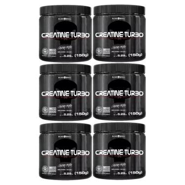 Imagem de Kit 6 Creatinas Turbo 150g Pote - Black Skull