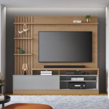 Imagem de Rack com Painel Maceió para TV de até 65 - Freijó/Cinza - Colibri, Mar