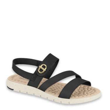 Imagem de Sandália Ortopedica Feminina Elástico Confort Modare 7162223, Preto, 3