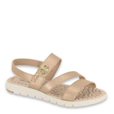 Imagem de Sandália Ortopedica Feminina Elástico Confort Modare 7162223, Dourado 