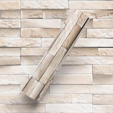 Imagem de Papel de Parede Adesivo Tema Canjiquinha Fina Pedra Casa Sala - BAZAR 