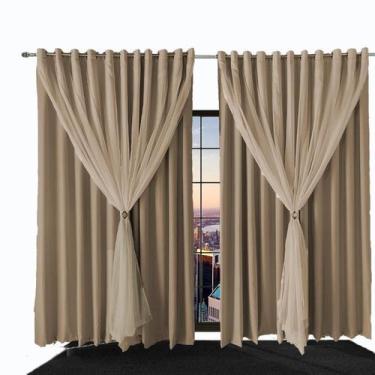 Imagem de Cortina Para Quarto E Sala Blecaute Bia 4,00 X 2,30 Cinza - Bravin Cor