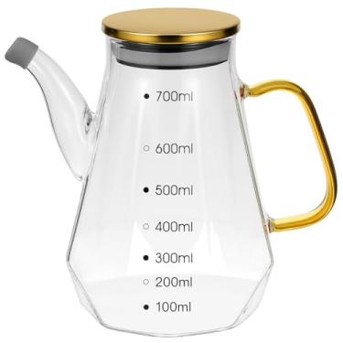 Imagem de DOITOOL Dispensador de óleo de vidro com diamante para óleo de cozinha, galheteiro, dispensador de azeite de oliva sem gotejamento, garrafas de óleo para cozinha, jarras de chá, garrafa de óleo para