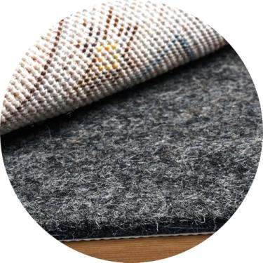 Imagem de BAGAIL Tapetes de feltro e borracha natural de 1/20.3 cm de espessura, redondo 2,5 m antiderrapante para carpete mantém os tapetes no lugar, almofadas protetoras de tapete sob a área, corredores de