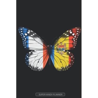 Imagem de Planner: French Moldovan Flag Combined Butterfly Flags Of France Moldova