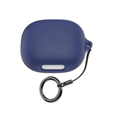 Imagem de Keminsung Capa para Anker Soundcore Liberty 4 Pro, fones de ouvido sem fio, material de silicone, à prova de choque, proteção portátil exclusiva com mosquetão (azul)