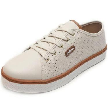 Imagem de Tênis Moleca Casual Microperfuros Feminino - Off White, 37