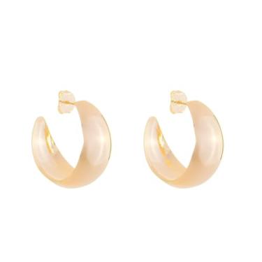 Imagem de BRINCO ARGOLA M SABRINA FOLHEADA A OURO 18K