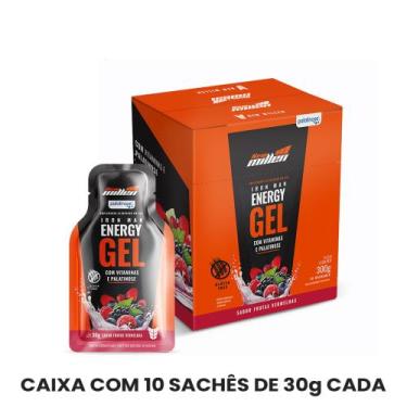 Imagem de Iron Man Energy Gel New Millen C/ 10 Sachês Caixa Fechada, Frutas Verm