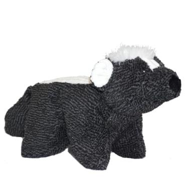 Imagem de HuggleHounds Brinquedo de pelúcia para cães – Brinquedo felpudo para cães, lã macia, durável interativo para raças pequenas e grandes com Squeaker – Skunk Squooshie