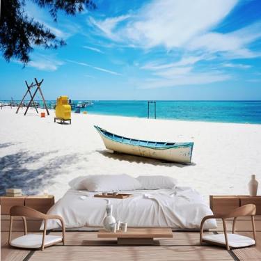 Imagem de Lcythiazole Mural de papel de parede oceânico, mural de papel de parede ondulado, papel de parede de praia, para quarto, sala de estar, sala de jantar, papel de parede mural de tamanho personalizável