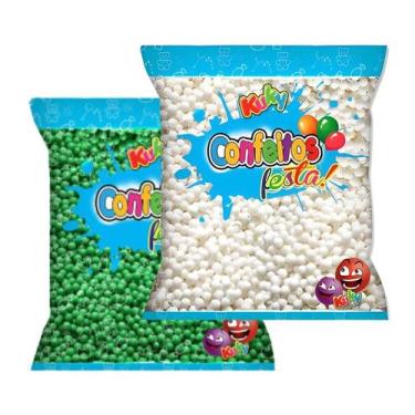 Imagem de Kit Pérolas Balas Comestíveis Verde e Branco Perfeito Para Tubetes  - 